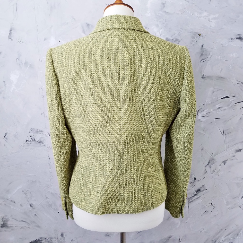 ANNE KLEIN Green Tweed Jacket & Skirt Suit - Picture 4 of 8